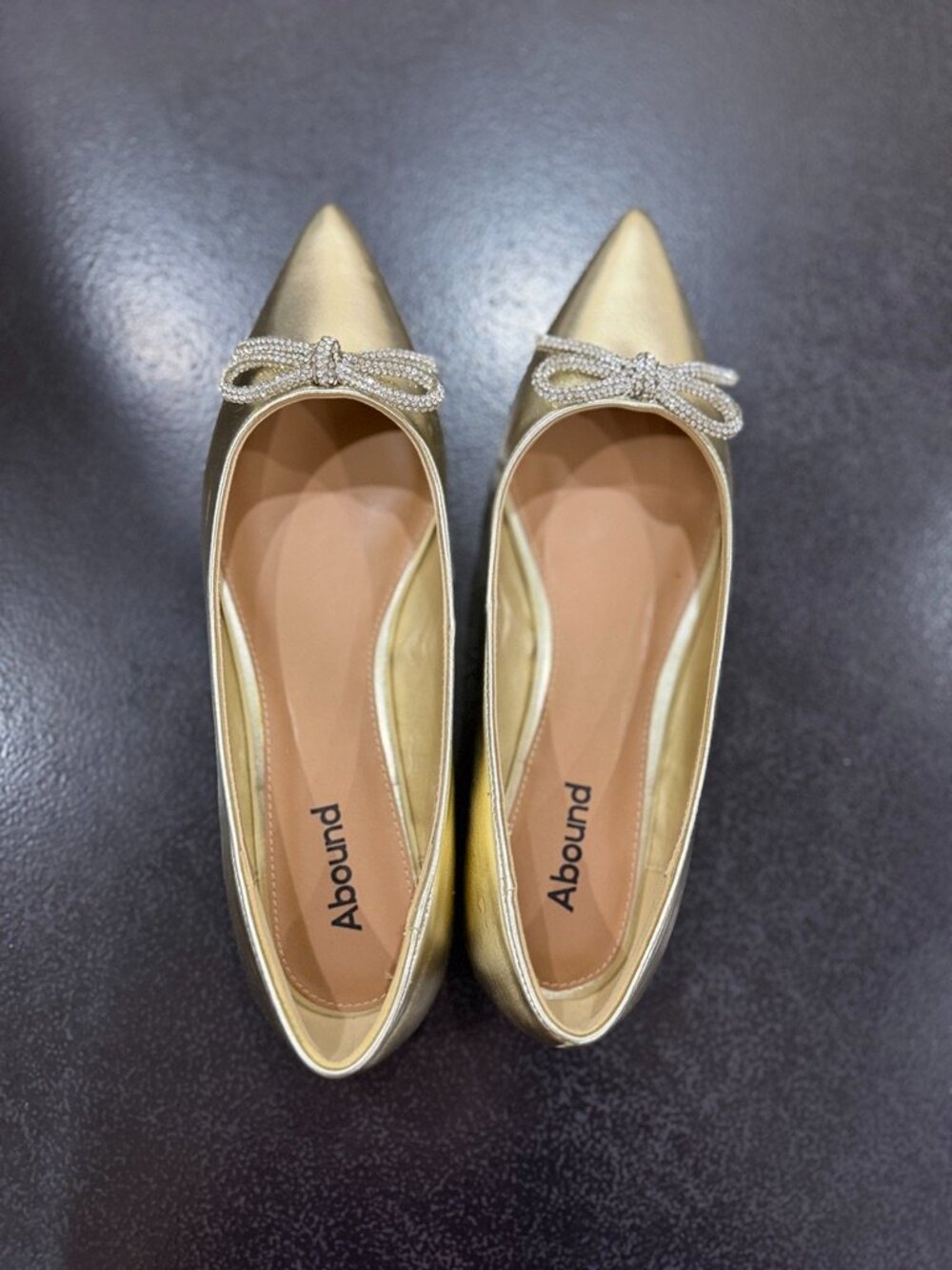 Gold Pointed Flats